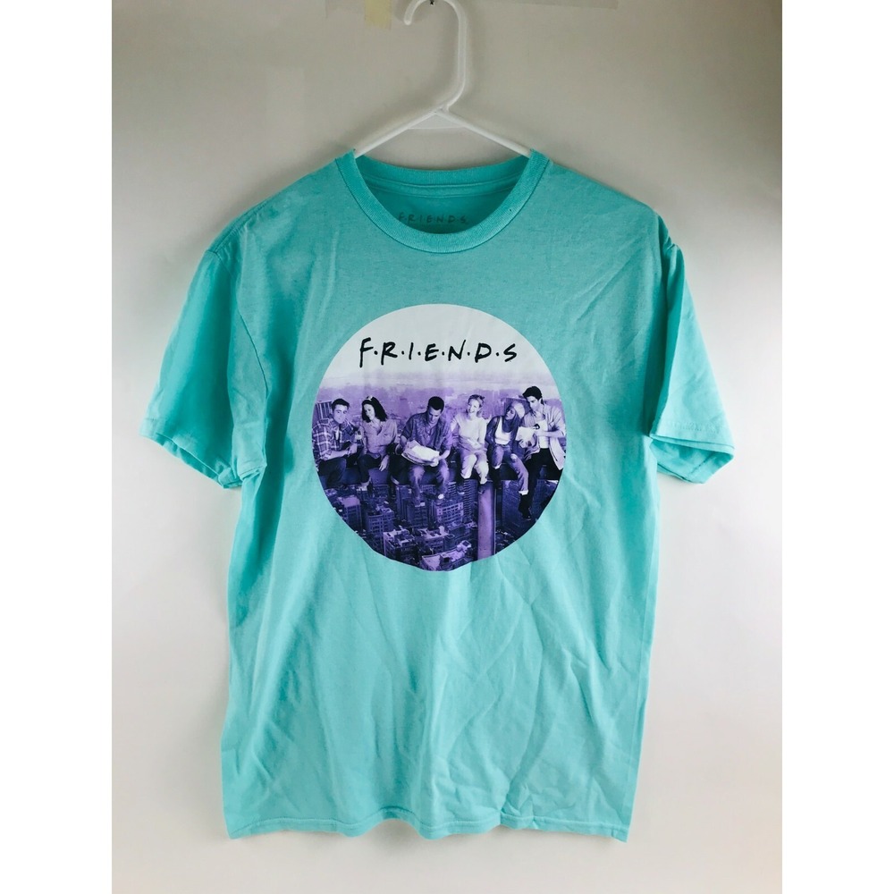 F.R.I.E.N.D.S. Tv Series T shirt Men's Sz Medium Sky Blue Crew Neck Short Sleeve